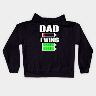 Tired Dad Low battery Twins Full Charge Father's Day Kids Hoodie